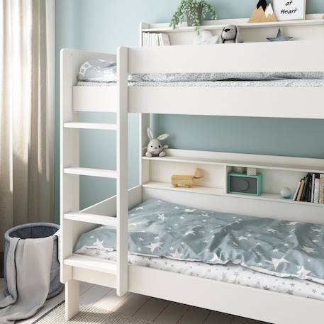Lit superposé avec rangements pin massif  edouard Blanc+Bois 2 - vertbaudet enfant 