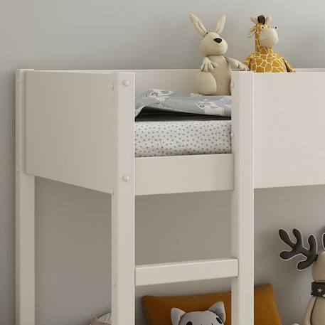 Lit mi-hauteur réversible pin massif  charlie Blanc+Vert-bois 3 - vertbaudet enfant 