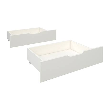 Paire de tiroirs pour lit superposé pin massif naturel  isidore Blanc+Bois 1 - vertbaudet enfant 