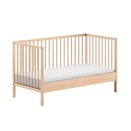 Lit bébé évolutif en hêtre massif  paola Blanc+Bois+Gris 12 - vertbaudet enfant 