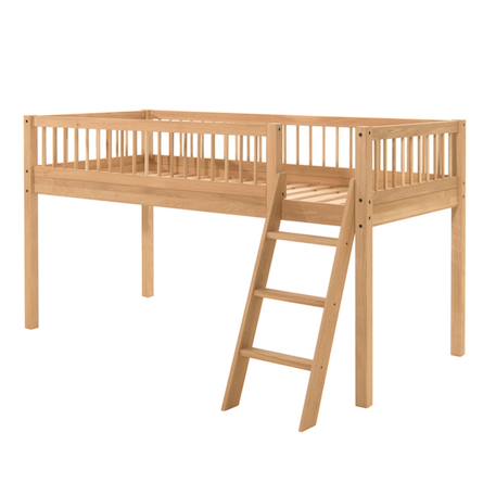 Lit mi-hauteur en chêne massif  romane Bois naturel 4 - vertbaudet enfant 