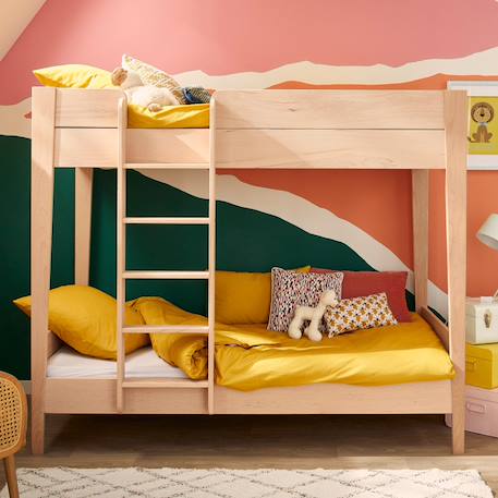 Lit superposé en hêtre naturel  armand Bois naturel 1 - vertbaudet enfant 