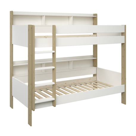 Lit superposé avec rangements pin massif  edouard Blanc+Bois 10 - vertbaudet enfant 