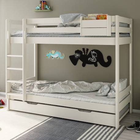 Lit superposé pin massif  basile Blanc+Gris 3 - vertbaudet enfant 