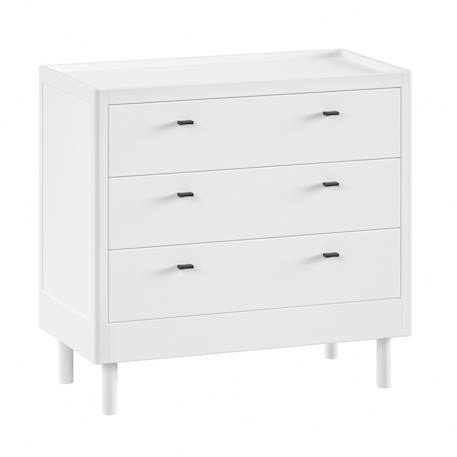 Commode 3 tiroirs en hêtre massif aubane Blanc 3 - vertbaudet enfant 