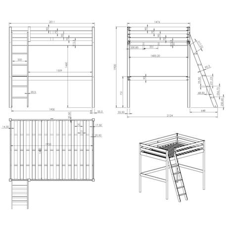 Lit mezzanine 2 places pin massif  isidore Blanc+Bois 12 - vertbaudet enfant 