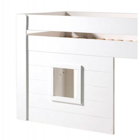Lit cabane mi-hauteur imitation bois  henrik Blanc 5 - vertbaudet enfant 