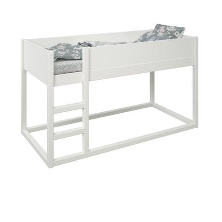 Lit mi-hauteur réversible pin massif  charlie Blanc+Vert-bois 5 - vertbaudet enfant 
