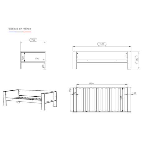 Lit banquette bois massif hêtre naturel  arsène Bois naturel 5 - vertbaudet enfant 