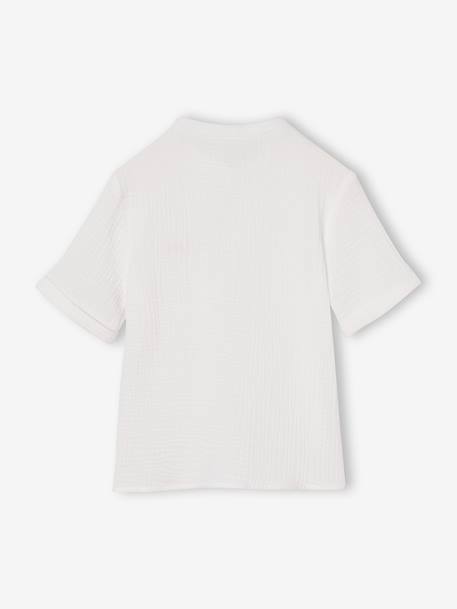 Chemise garçon gaze de coton col mao écru 2 - vertbaudet enfant 