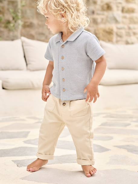 Pantalon bébé taille élastiquée caramel+vanille 5 - vertbaudet enfant 