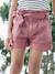 Short fille style paperbag écru+rose+tomette 14 - vertbaudet enfant 