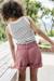 Short fille style paperbag écru+rose+tomette 15 - vertbaudet enfant 
