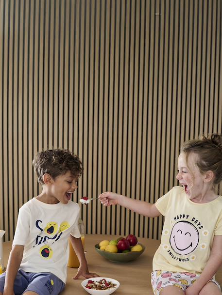 Pyjashort Smiley World so tired bleu chambray 2 - vertbaudet enfant 