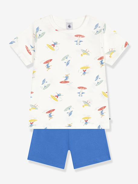 Pyjamacourt enfant motifs surfeurs blanc 2 - vertbaudet enfant 