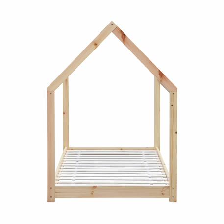 Lit enfant cabane, bois massif en pin naturel - tobias - sommier inclus, 90 x 190 cm Blanc+Naturel 12 - vertbaudet enfant 