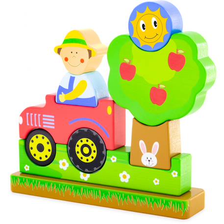 Puzzle magnétique ferme Jaune 1 - vertbaudet enfant 