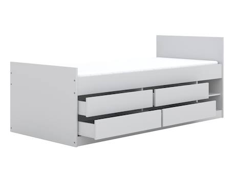 Lit enfant avec rangement diego Blanc 2 - vertbaudet enfant 