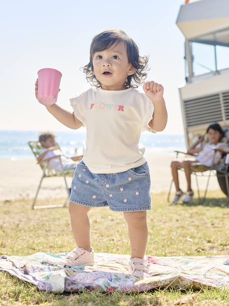 Short bébé en denim brodé double stone+stone 9 - vertbaudet enfant 