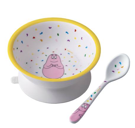 Bol ventouse avec cuillère barbapapa Blanc 1 - vertbaudet enfant 