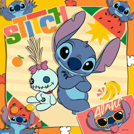 Puzzle stitch aloha 3x49 pcs Bleu 3 - vertbaudet enfant 