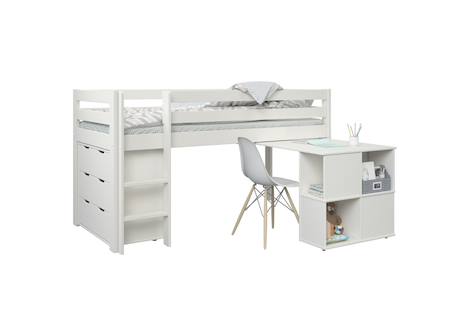Lit mi-hauteur avec bureau et commode jade Blanc 5 - vertbaudet enfant 