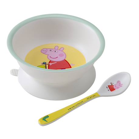 Bol ventouse avec cuillère peppa pig Blanc 1 - vertbaudet enfant 