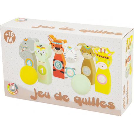 Jeu de quilles animaux 10 cm Beige 2 - vertbaudet enfant 
