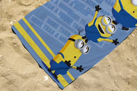 Serviette de plage les minions coton Bleu 3 - vertbaudet enfant 