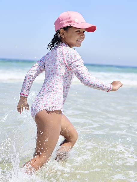 Maillot de bain fille à manches longues rose imprimé 7 - vertbaudet enfant 