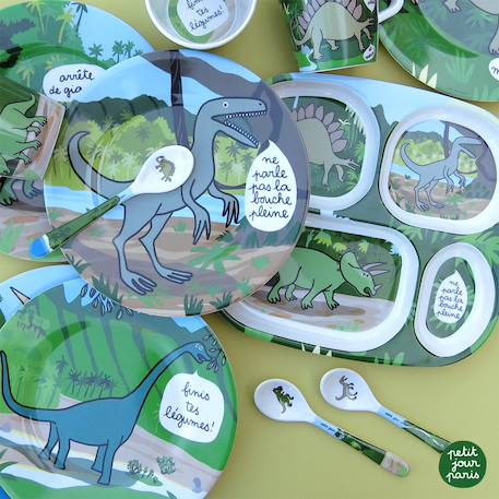 Assiette plateau à compartiments dinosaures Vert 4 - vertbaudet enfant 