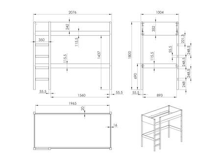 Lit mezzanine june Blanc 4 - vertbaudet enfant 