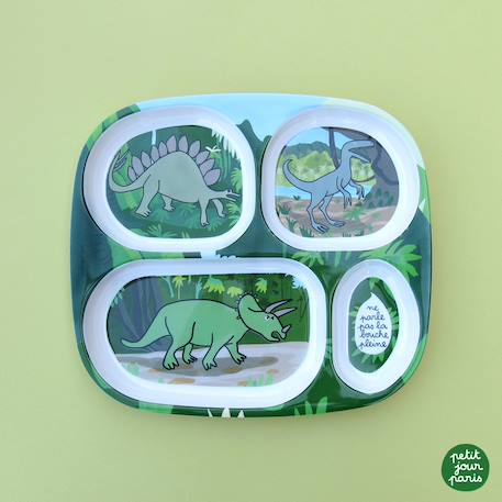 Assiette plateau à compartiments dinosaures Vert 2 - vertbaudet enfant 