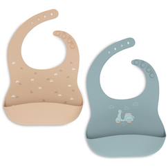 Puériculture-Lot de 2 bavoirs en silicone on the go
