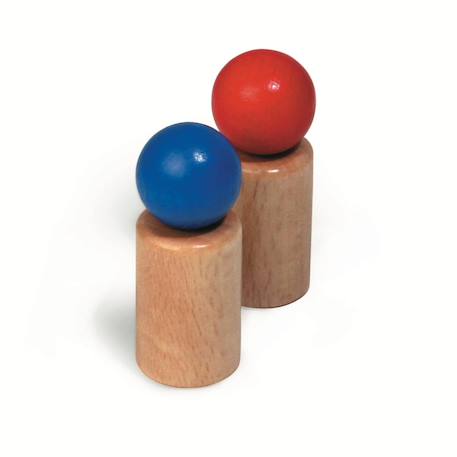 Lot de 2 figurines en bois Beige 2 - vertbaudet enfant 