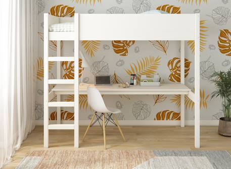 Lit mezzanine avec bureau june Blanc 3 - vertbaudet enfant 