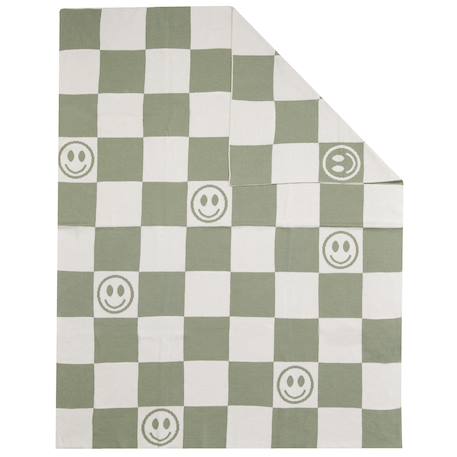 Couverture pour enfant 'smiley' Lila+Moutarde+Pistache 18 - vertbaudet enfant 