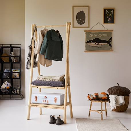 Portant enfant en bois de teck 160 kilim Naturel 1 - vertbaudet enfant 