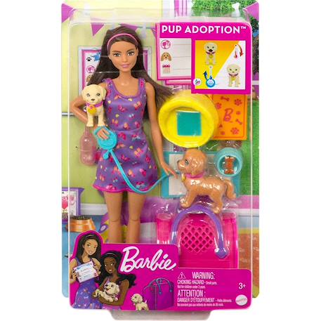Barbie set de jeu d'adoption de chiots avec poupée brunette Multicolore 5 - vertbaudet enfant 
