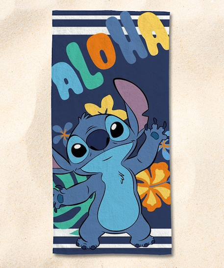 Serviette de plage stitch aloha coton Bleu 2 - vertbaudet enfant 