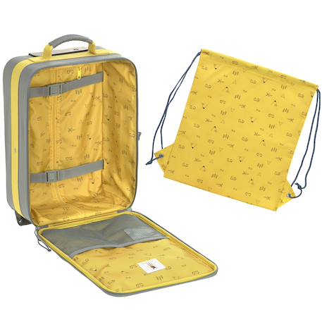 Valise à roulettes bus adventure Gris, bleu clair, moutarde+Vert foncé 3 - vertbaudet enfant 