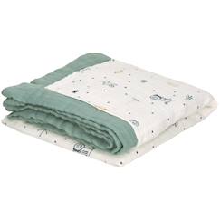 Linge de maison et décoration-Linge de lit enfant-Couverture en bambou vert d'eau garden explorer (100 x 100 cm)