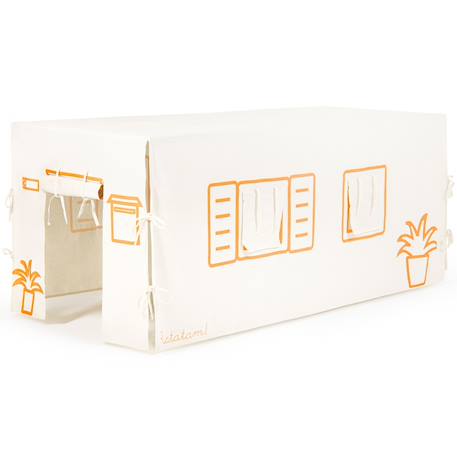 Cabane de table château noir et beige (90 x 200 cm) Ecru, noir+Ecru, orange 8 - vertbaudet enfant 