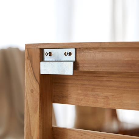 Tête de lit enfant avec étagères en bois de teck 135 urbain Marron clair 5 - vertbaudet enfant 