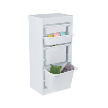 Meuble de rangement enfant 4 bacs de rangement Blanc+Naturel 6 - vertbaudet enfant 