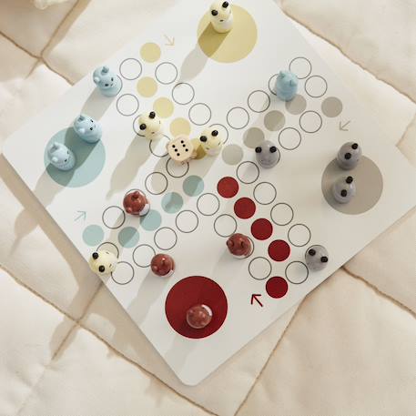 Jeu de petits chevaux en bois edvin Blanc, rouge, bleu 2 - vertbaudet enfant 