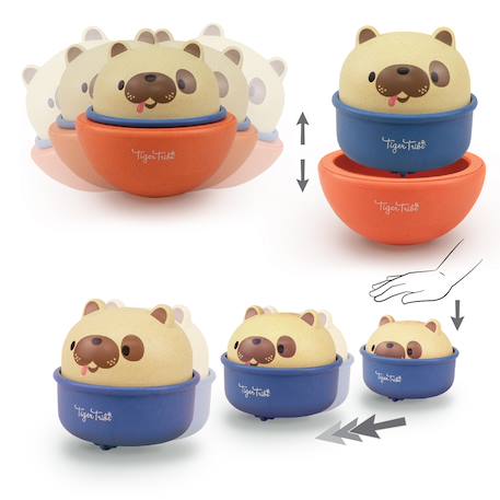 Chien culbuto et véhicule à friction Rose 3 - vertbaudet enfant 