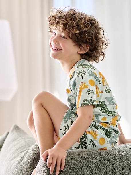 Lot de 2 pyjashorts garçon savane bleu pétrole 12 - vertbaudet enfant 