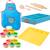 Lot de 12 pâtes à modeler + tablier + boite en tissu + tapi 3d + accessoires en bois fsc® Multicolore 1 - vertbaudet enfant 