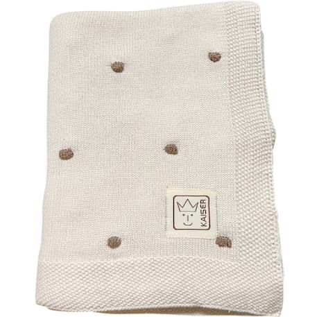 Couverture en tricot et coton bio Crème, marron 3 - vertbaudet enfant 